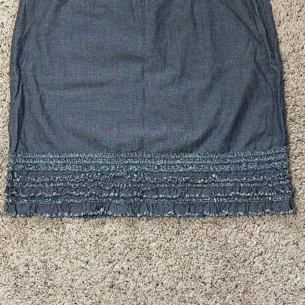 Tommy Bahama Denim Blue Frayed Hem Skirt Size 4 Cotton Skirt - Picture 3 of 6